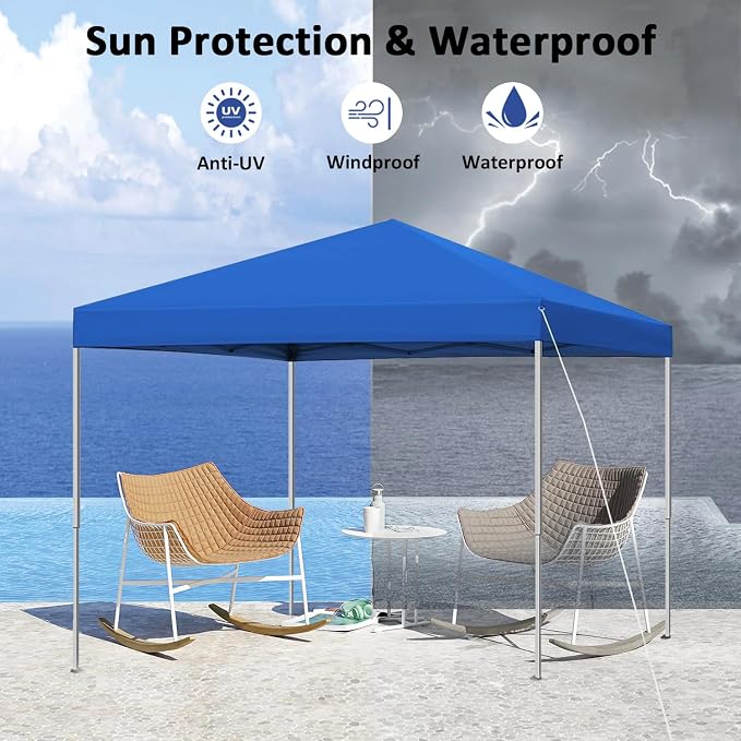 10x10 ft Pop Up Canopy Tent, Easy Up Instant Outdoor Canopy, Straight Legs - Image 3
