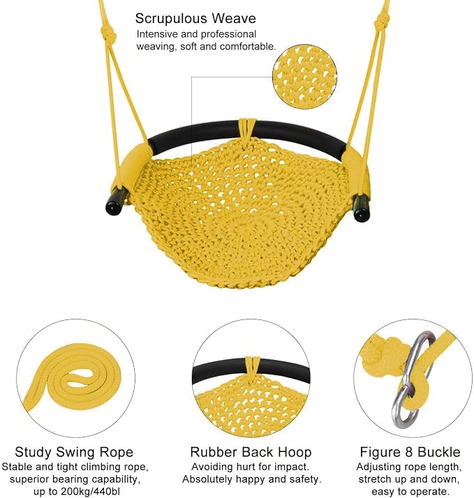 JKsmart Swing Seat for Kids Heavy Duty Rope Play Secure Children Swing Set - Image 7