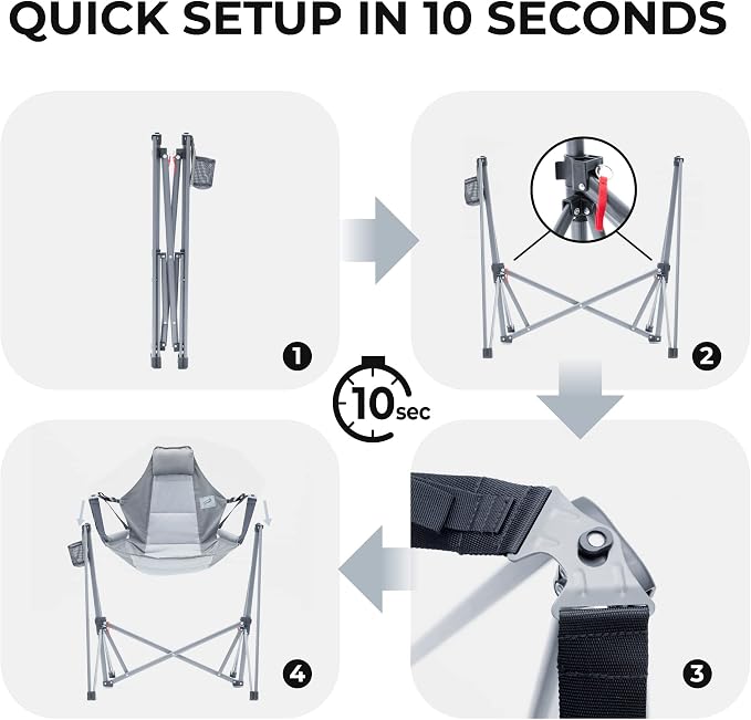 Portable Swing Hammock Chair | Foldable Recliner Rocking Lounger - Image 6