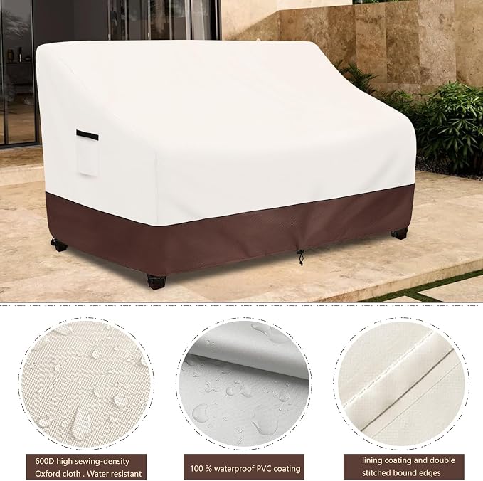 Outdoor Couch Covers, 85 Inches Outdoor Sofa Cover, Waterproof Patio Furniture - Image 4
