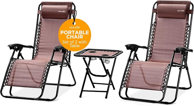 SereneLife Outdoor Zero Gravity Lounge Chair Set by SereneLife
