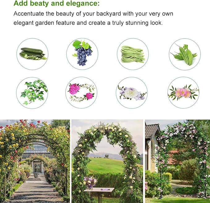 Metal Pergola Arbor, 4.6 Feet Wide x7.9 Feet High Assemble Freely - Image 6