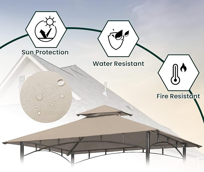 OLILAWN Grill Gazebo Replacement Canopy Roof, Patio Umbrella 5' x 8' Outdoor - Image 4