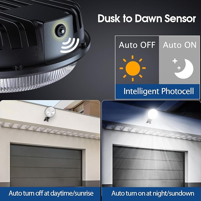 4 Pack 150W LED Barn Light, 20000LM Dusk to Dawn Sensor Security Light - Image 2