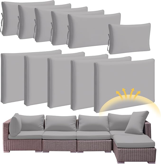 Patelai 11 Pcs Waterproof Patio Cushion Covers by Patelai