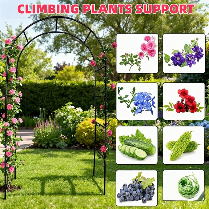 Garden Arch Trellis, Metal Pergola Arbor, Wedding Arch Flowers Frame Backdrop - Image 3