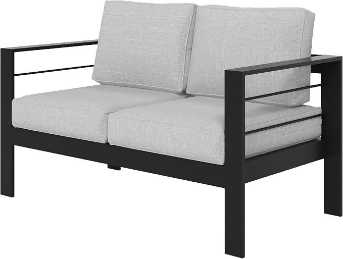 Wisteria Lane Patio Furniture Aluminum Loveseat, All-Weather Outdoor 2 Seats - Image 7