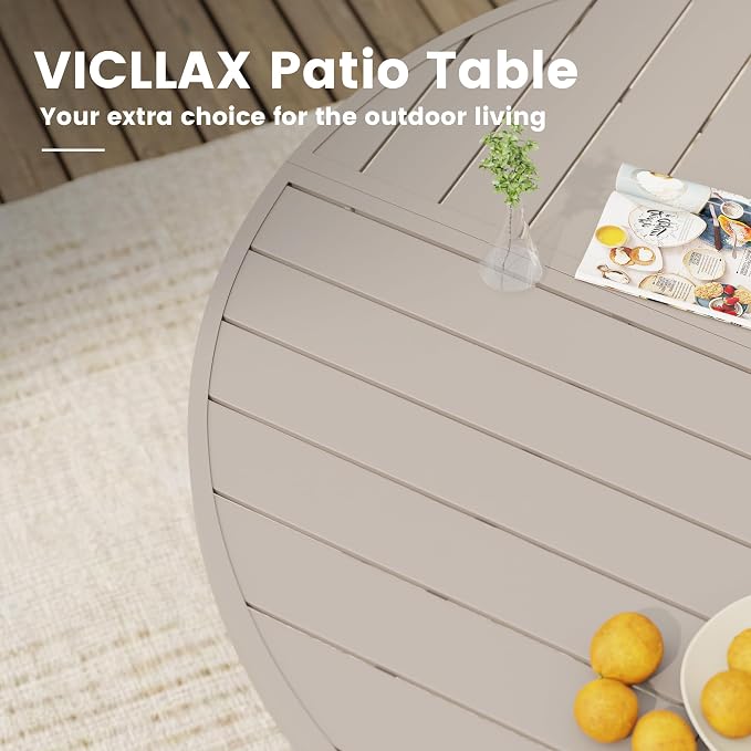 VICLLAX 53" Round Outdoor Table, Patio Dining Table - Image 6