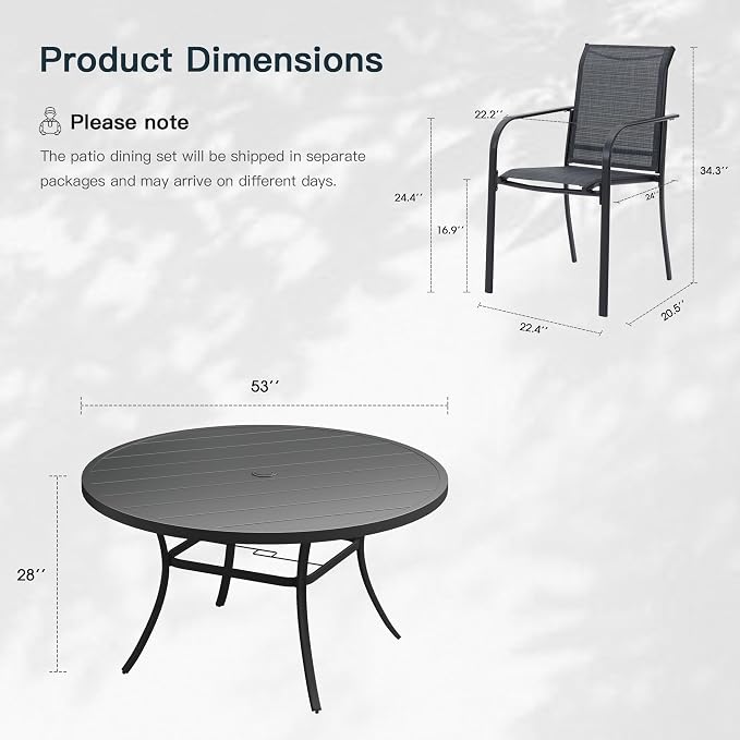VICLLAX 9 Pieces Patio Outdoor Dining Set - Image 2