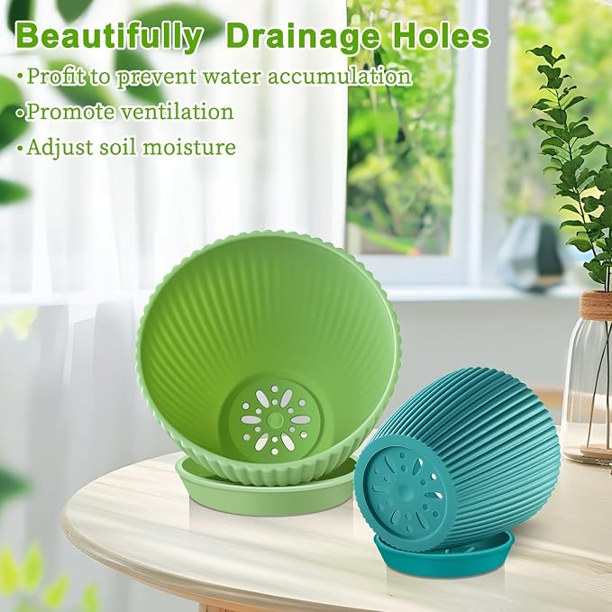 SupKing Large Plant Pots 7.5/6.7/6 Inch Set of 3, Plastic Flower Pots Planters - Image 2
