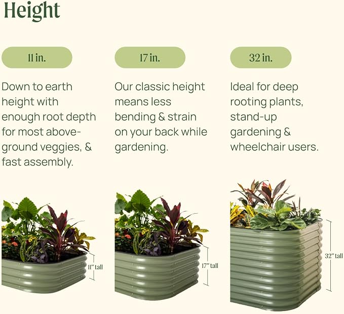 Vego garden 11" Tall 42" Round Raised Garden Bed Metal Raised Bed Planter Box - Image 7