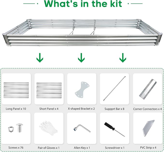 JERIA 12×4×1ft Raised Garden Bed - Image 3