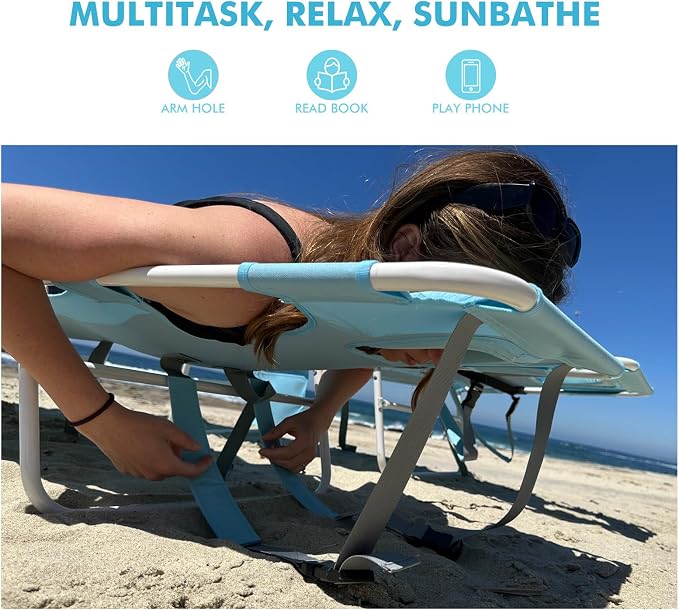 3 in 1 Women Comfort Backpack Beach Tanning Lounge Chair - Image 5
