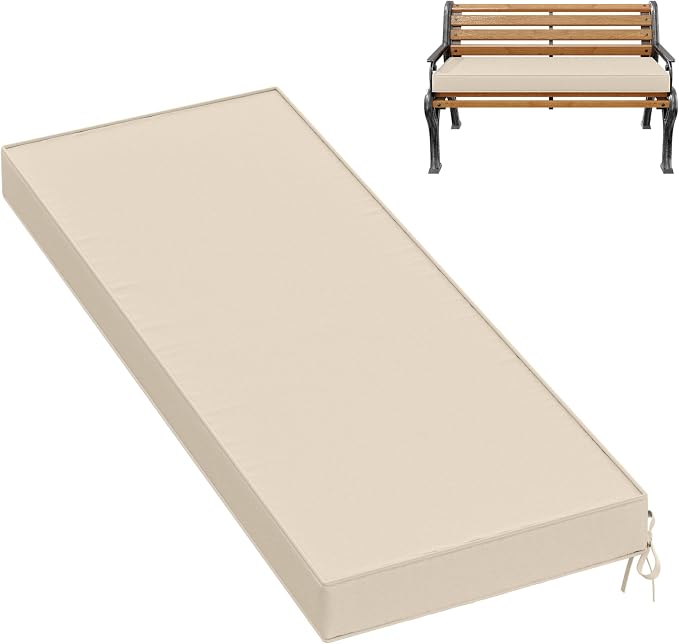 Premium Outdoor Bench Cushions for Patio Furniture 3.5inches Memory Foam Bench by Pakunoda