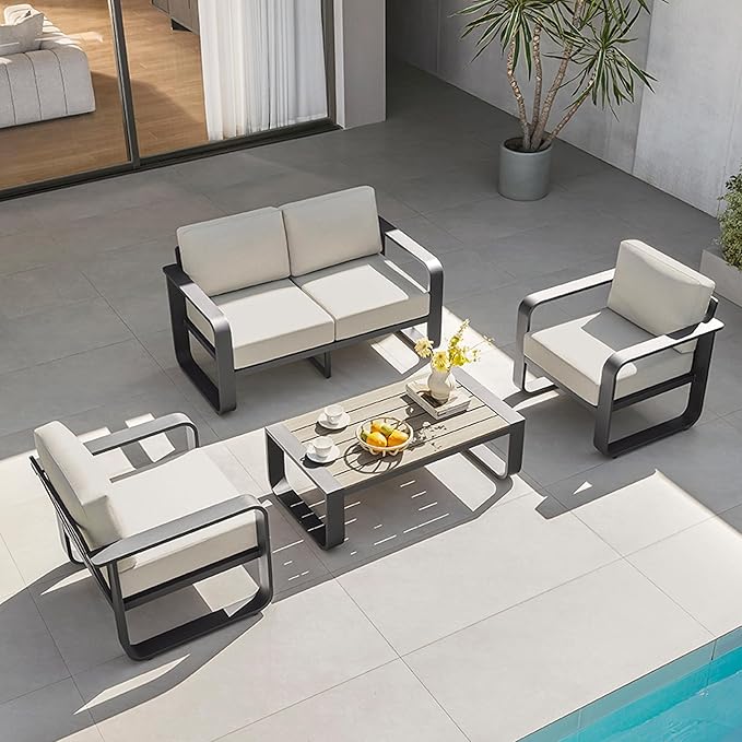 CHITA Outdoor Furniture Set 4 Piece, 4-Seats Patio Conversation Set by CHITALIVING