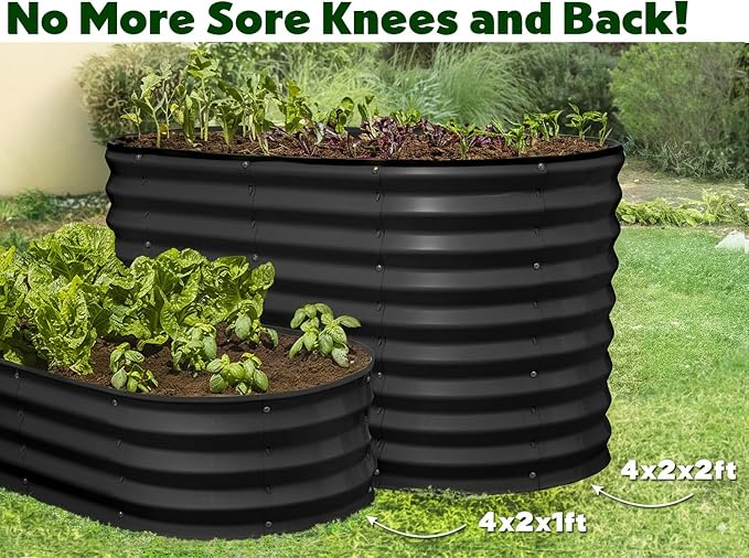 Plant & Plot Galvanized Raised Garden Beds Outdoor // 4×2×2 ft Planter Raised - Image 6