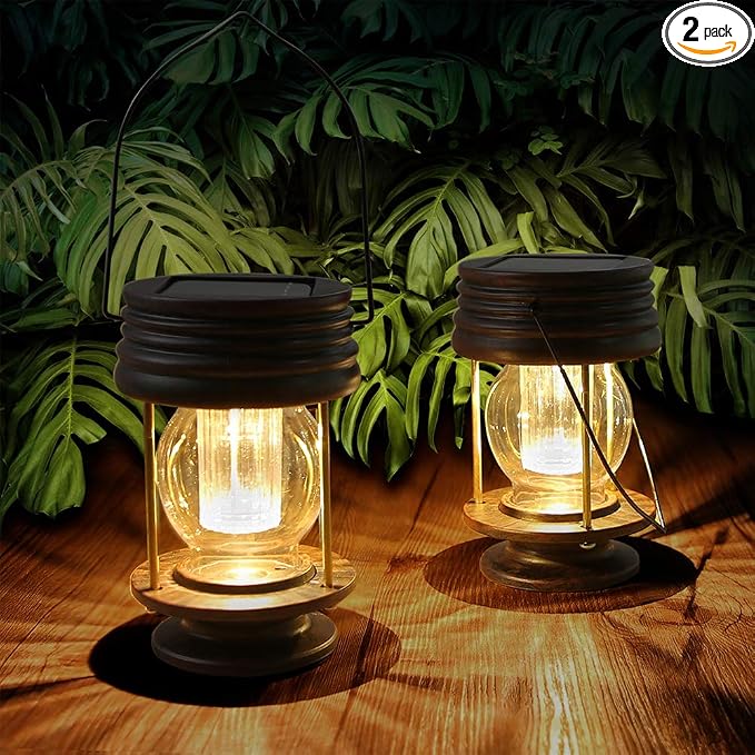 pearlstar Solar Lantern Outdoor Waterproof Hanging Solar Garden Lights by pearlstar