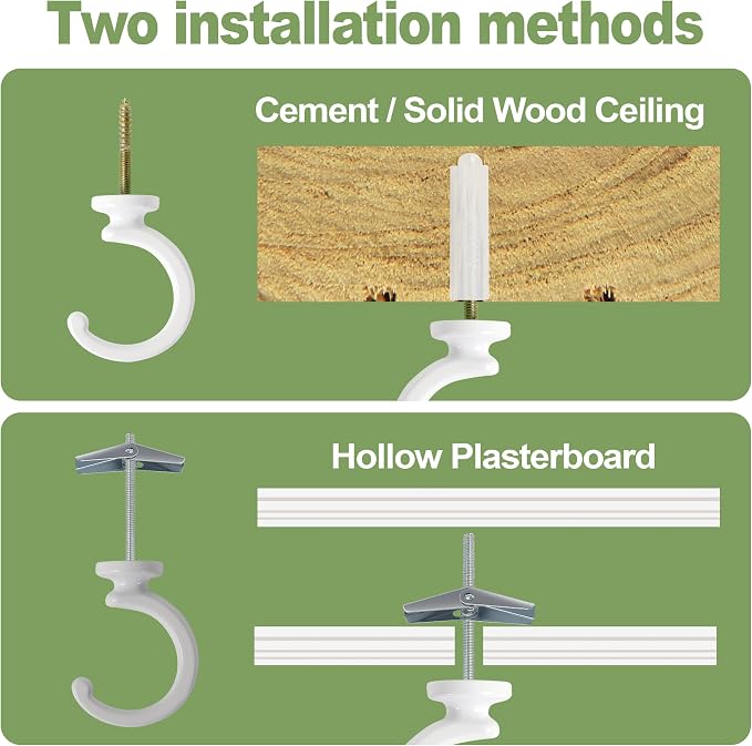 6pcs Ceiling Hooks for Hanging Plants, Hanging Hanging Lights Metal Small Hooks - Image 2