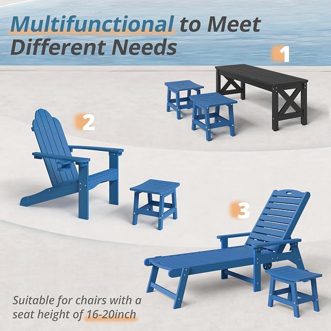 LUE BONA Outdoor Adirondack Ottomans, Footrest Footstool, Outdoor Foot Rest - Image 6