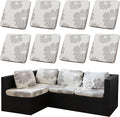 8Pcs Stretch Patio Cushion Covers Outdoor Cushion Cover, Jacquard Stretch by dreahoteztil