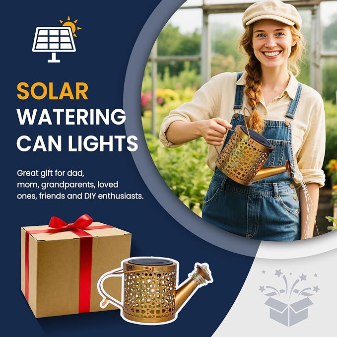 Solar Lights Outdoor Decorative, 2 Pack Metal Watering Can Lights Outdoor - Image 8