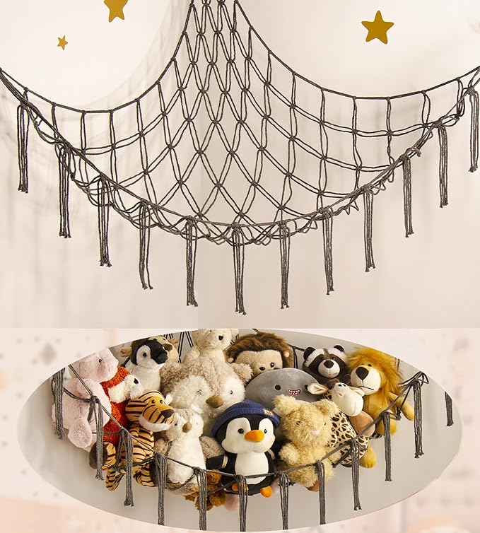 Stuffed Animals Hammock Net Corner-Hanging Stuff Animal Toy Storage Organizer by MirolamUS