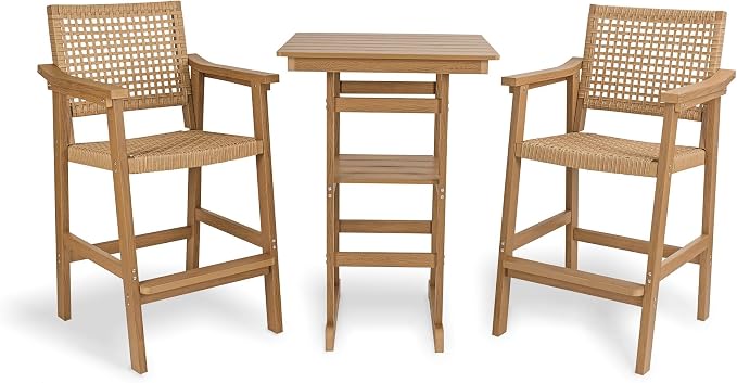 Poly Lumber Outdoor Bar Table, Durable HIPS Material, Weather Resistant - Image 7