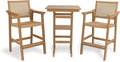 Poly Lumber Outdoor Bar Set, Durable HIPS Material, PE Rattan Back and Seat by Mosbrisa