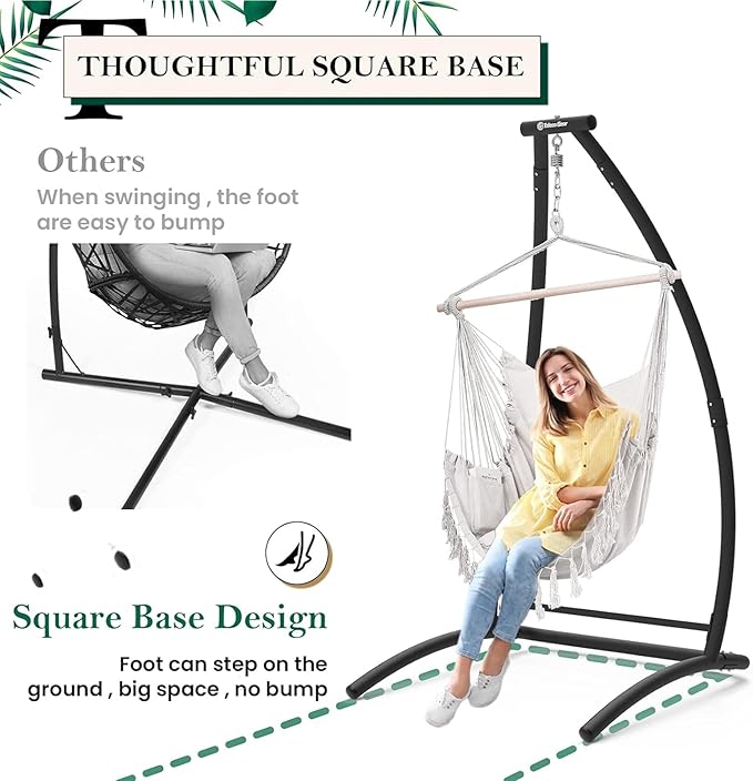 G TALECO GEAR C-Type Hanging Hammock Chair Stand, Heavy Steel Swing Hammock - Image 4