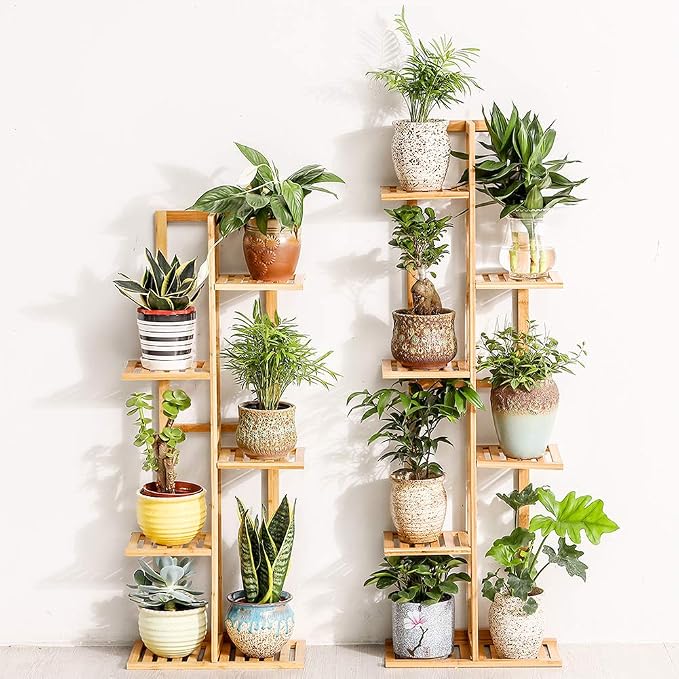 Bamboo 6 Tier 7 Potted Plant Stand Rack Multiple Flower Pot Holder Shelf Indoor - Image 5