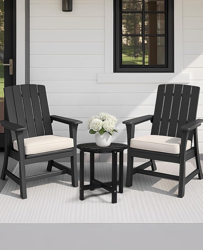 Outvita Adirondack Side Table, 18 Inch Round Outdoor End Table, HDPE Weather - Image 8