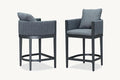PURPLE LEAF Outdoor Counter Height Bar Stools Straight Leg Set of 4 Patio Bar by PURPLELEAF