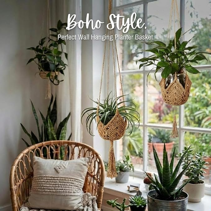 Shappy 2 Pack Jute Crochet Long Plant Hanger - Image 4
