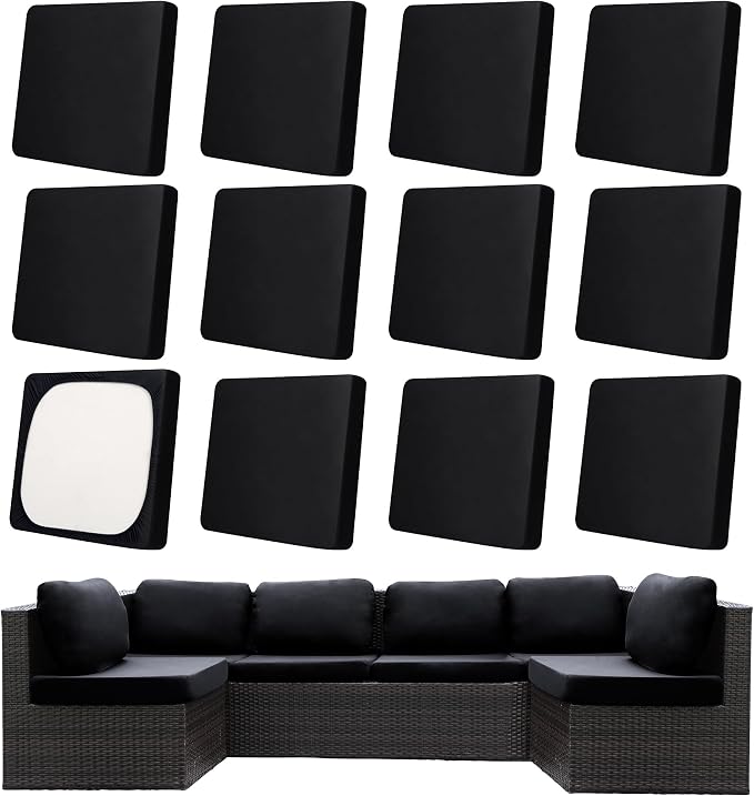 12Pcs Patio Cushion Covers, Outdoor Cushions Covers, Stretch Cushion Covers by Unknown