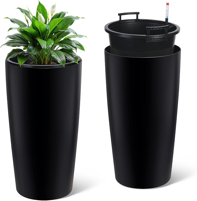 GarveeLife 30 in Tall Planters for Outdoor Plants Set of 2, Large Outdoor by GarveeLife