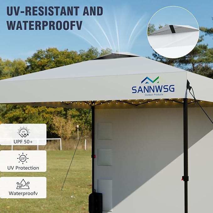 10X10 Pop Up Canopy Tent, Removable Pockets Sidewall - Image 4