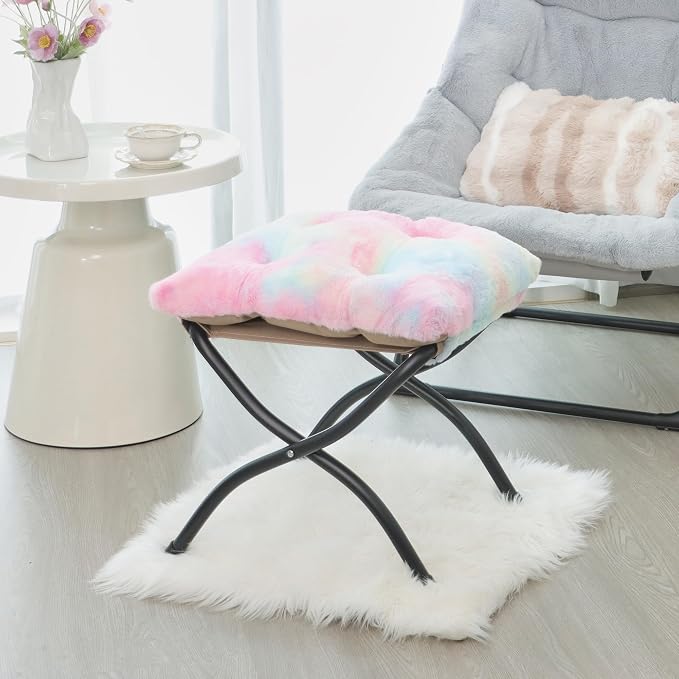 15" Folding Ottoman, Foldable Footrest Stool, Portable Small Foot Stool - Image 9