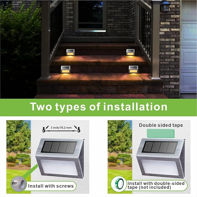 XLUX Solar Lights for Steps Decks Pathway Yard Stairs Fences, LED lamp - Image 4
