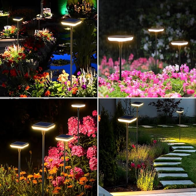 Solar Lights Outdoor Garden 4 Pack Solar Pathway Light 31" Tall Solar Landscape - Image 7