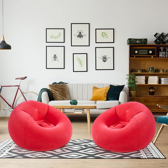 Realspring Inflatable Sofa Bean Bag Lounge Chair Lazy Sofa Folding Portable - Image 2