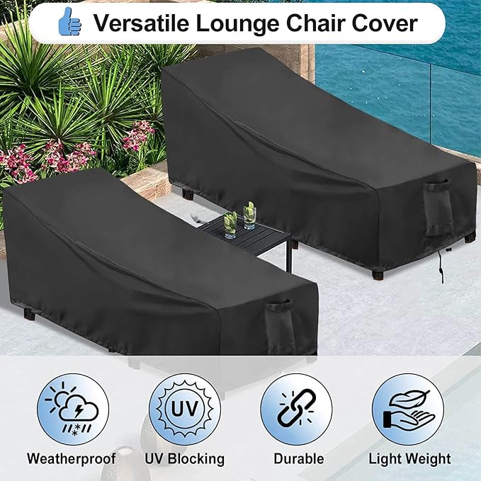 OutdoorLines Outdoor Waterproof Patio Chaise Lounge Chair Cover - Image 4