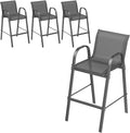 ONBRILL Outdoor Bar Stool Set of 4, Patio Bar Chairs by ONBRILL
