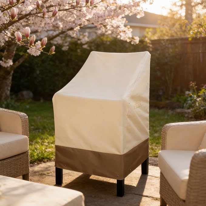RosieLily High Back Patio Chair Covers Waterproof Heavy Duty Stackable Outdoor - Image 4