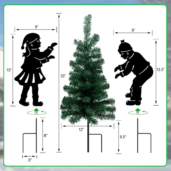 Solar Outdoor Christmas Tree, 3 Pack Christmas Outdoor Decorations - Image 6