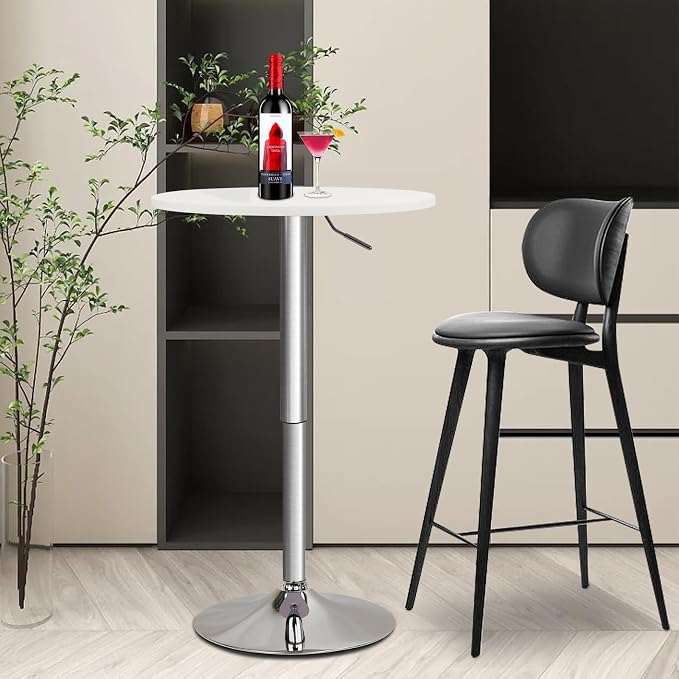 CLATINA Round Bar Pub Tables Set of 8, 360° Swivel High Top Cocktail Table - Image 8