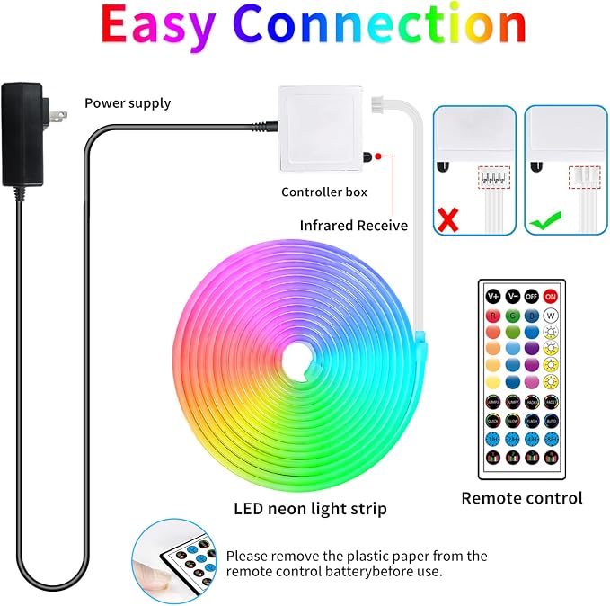 66FT Neon LED Rope Lights IP65 Waterproof LED Lights - Image 7