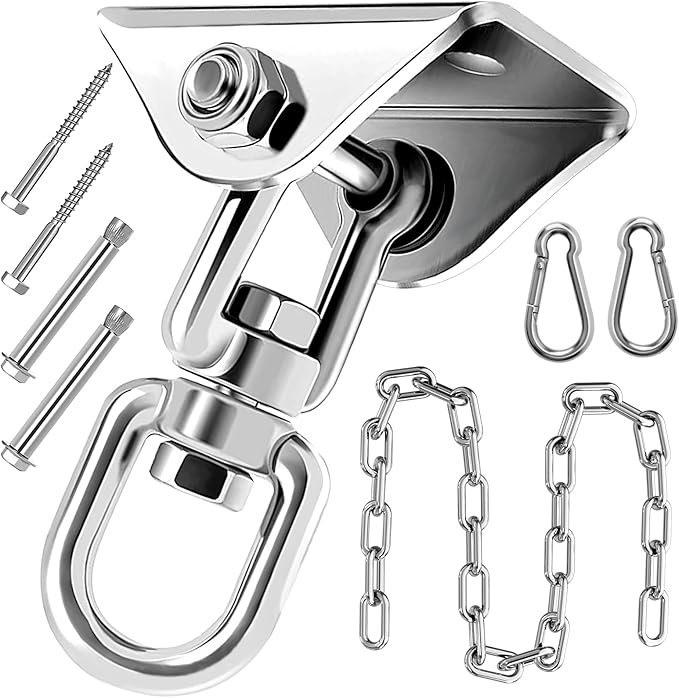 Hammock Hanging Kit with Swing Chain, Morzejar Stainless Steel 1000lb Heavy by HYASIA