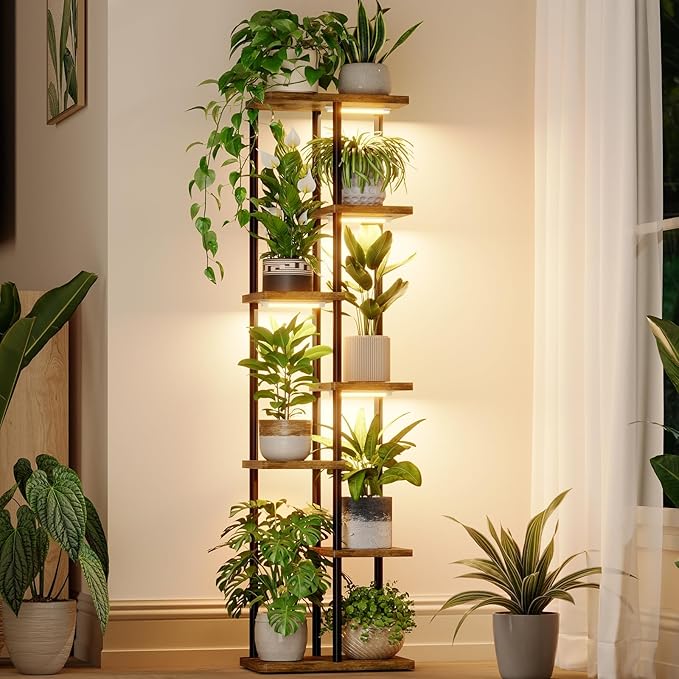 Bamworld Plant Stand with Grow Light by Bamworld