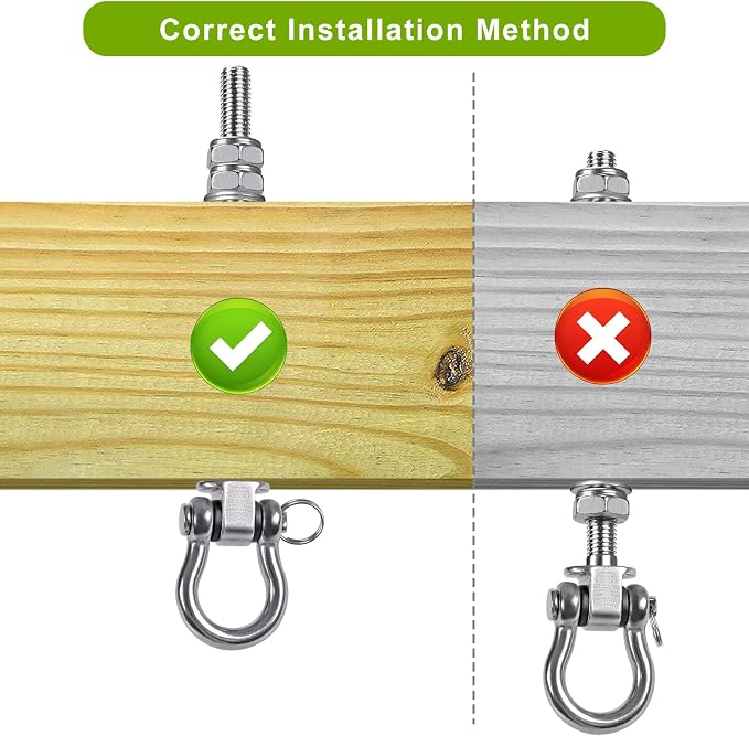 SELEWARE Heavy Duty Bearing Swing Hangers, 6 Pack Stainless Steel Swing Hooks - Image 4
