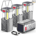 LETMY 4 Pack Camping Lantern, Rechargeable LED Lanterns, Solar Lantern Battery by Letmy